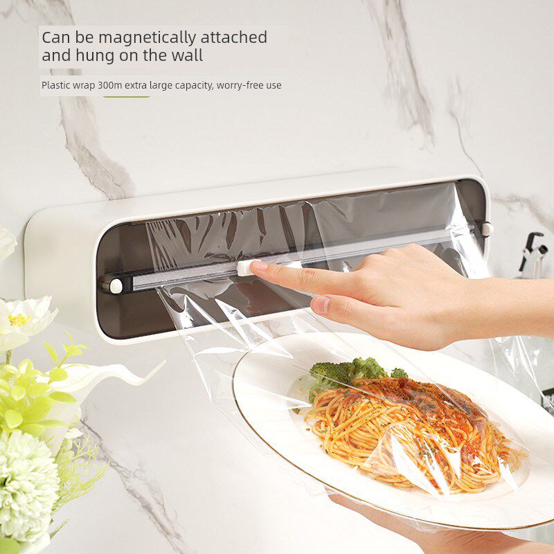 大卷筒保鲜膜切f割机300m +大容量家用锡纸切割机,无需冲孔和挂墙