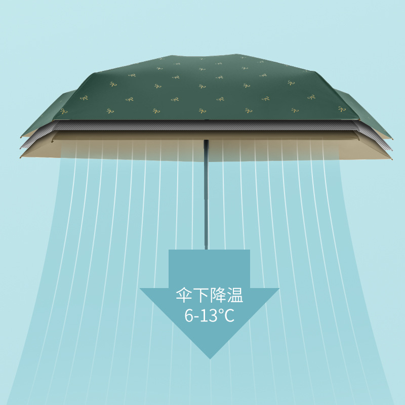 超轻碳纤维14g0g拇指遮阳伞五折小巧晴雨伞防紫外线迷你黑胶防晒