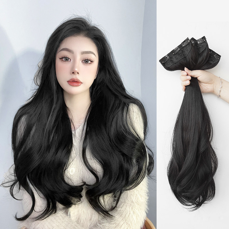 韩式微卷假发片三片式假发女长A发大波浪卷发片蓬松增发量无痕接