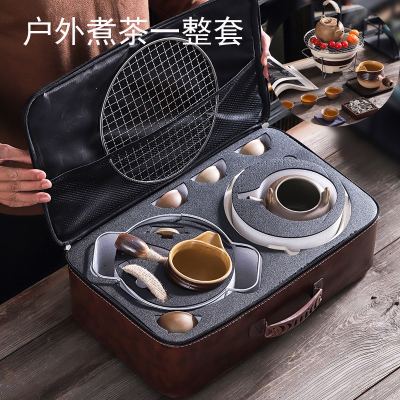 带包围炉煮d茶烤火炉罐罐茶壶炭炉套装泡茶烤奶罐伴手礼旅行便携