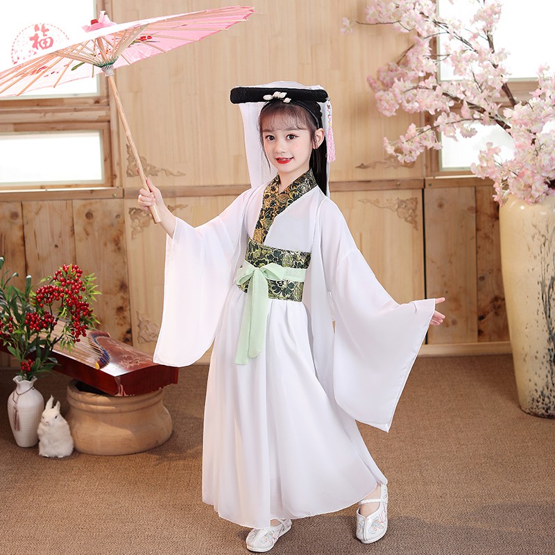 新白娘子汉服儿童青城山下白x素贞古装演出服女童舞蹈服古典表演