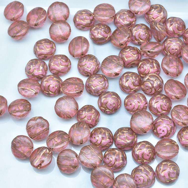 新款捷克玻璃珠preciosa宝仕奥莎玫瑰 29色8mm，12mm 散珠100克装