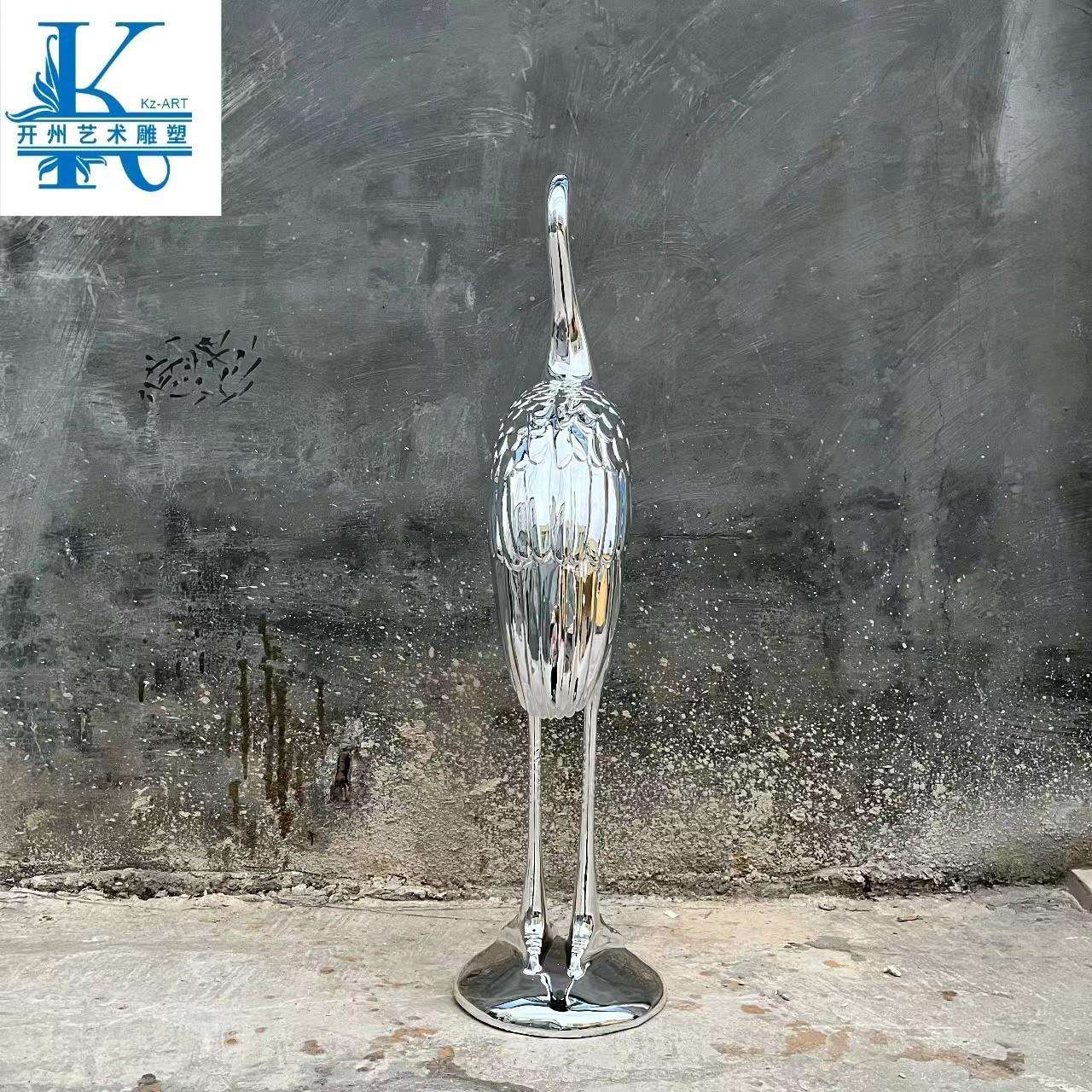 仿真仙鹤雕塑玻璃钢动物现代火烈鸟庭院酒店景观园林装饰玄关摆件