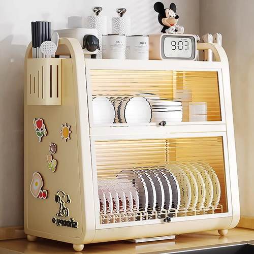 碗碟收纳架厨房置物架台面碗柜双层放碗盘沥水碗架碗筷餐具收纳盒