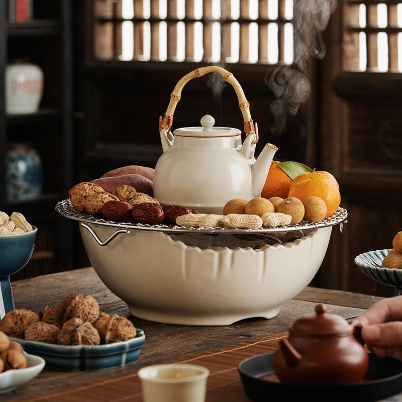 围炉煮茶电陶炉家用室内中式电炉煮茶器煮茶炉全套茶壶烤茶炉套装