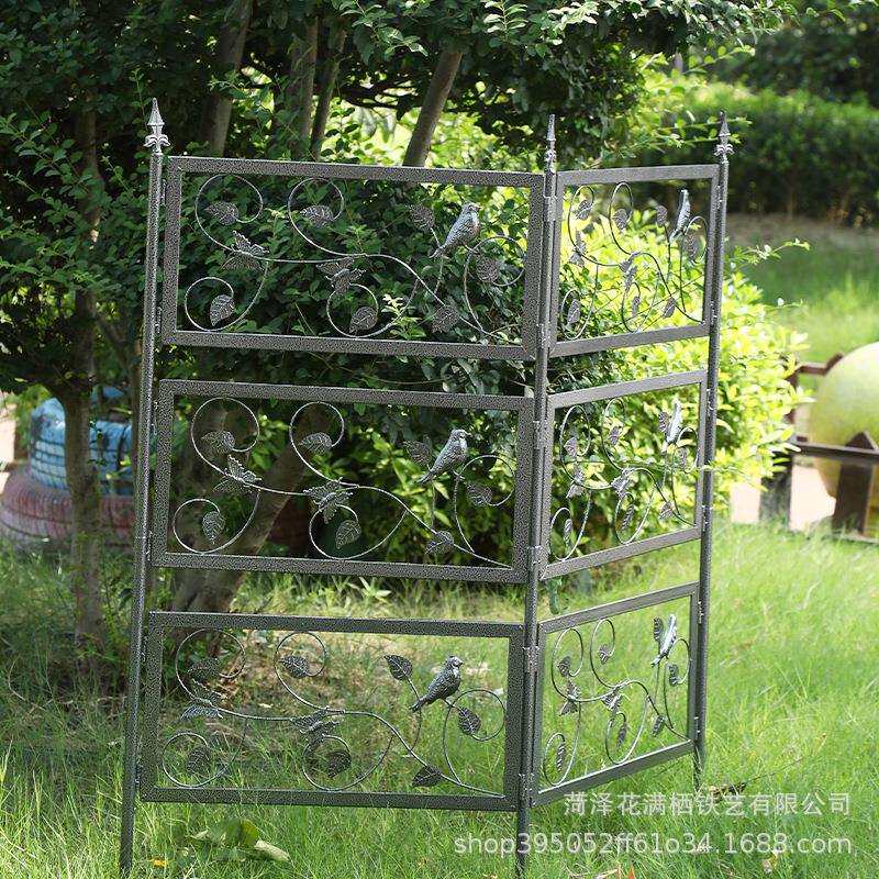 欧式屏风花架植物爬藤架铁线莲月季花攀爬户外花墙网格铁架围栏