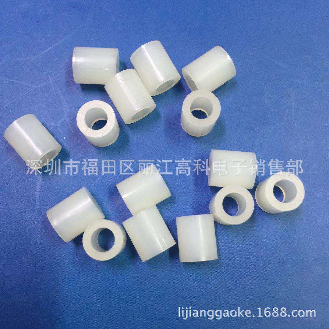 LED直通柱F7*4.2*8 PCB板垫高柱 F7*4*8 尼龙直通柱 外径7内径4.2