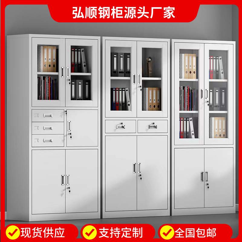 中二抽斗文件柜铁皮柜办公室柜子铁柜凭证资料档案办公柜2抽钢柜