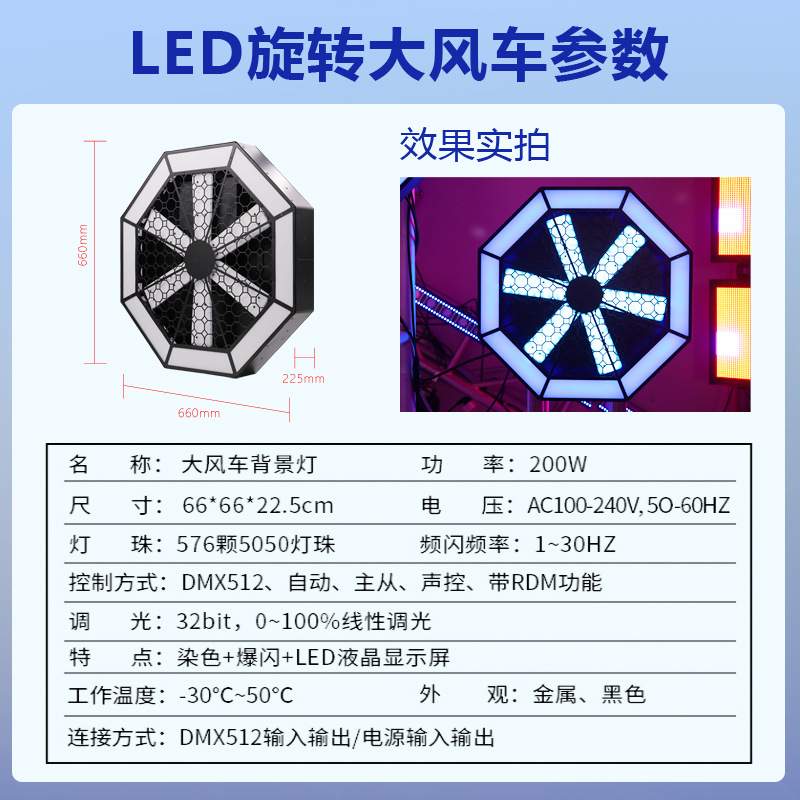 灯光舞台灯光led大风车直播背景灯光束灯婚庆就把旋转灯像素灯带