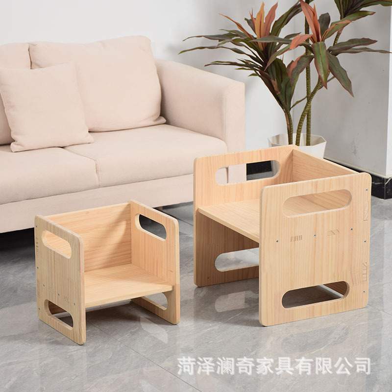 创意木质儿童凳宝宝浴室脚踏凳实木幼儿园绘画手工吃饭带靠背桌椅
