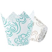 印花郁金香蛋糕纸杯火焰烘焙家用防油面包点心纸托金丝印花200个