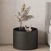 Million feel意式 极简圆形烟熏色高级床头柜网红inWs风卧室床边柜