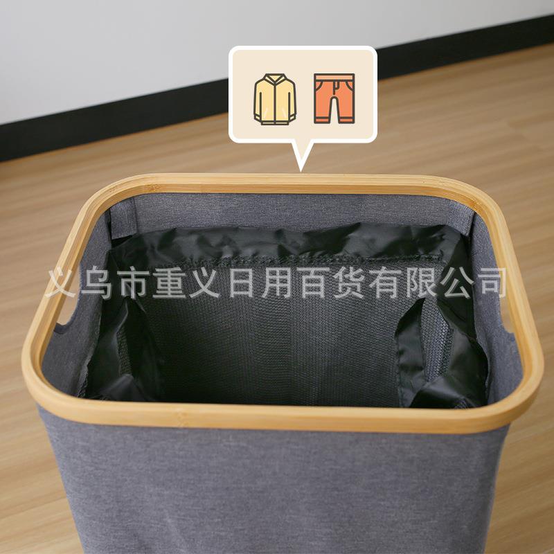 脏衣篮洗衣篮收纳折布叠带盖楠竹大艺脏式衣篓号GQL日收纳篮配内