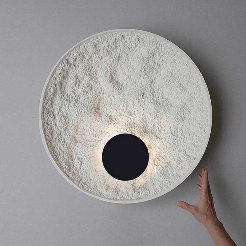 设计师北欧极简黑白圆形壁画客厅背景现代艺术挂画酒店别墅装饰画图片