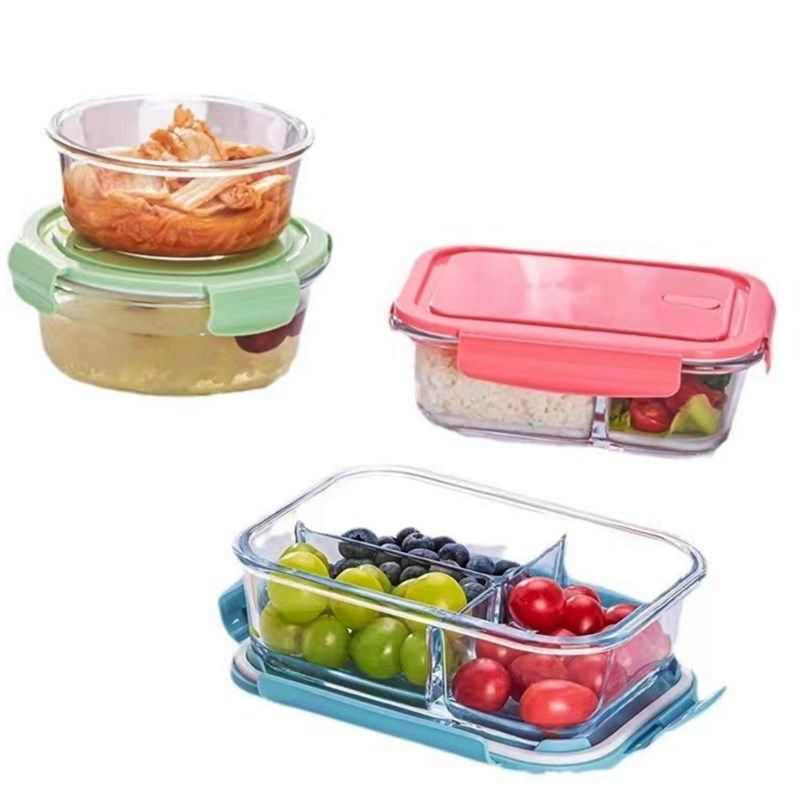高硼硅材质上班族饭盒便当可微波炉烤箱分隔型学生玻璃饭盒保鲜盒,收纳整理,食物收纳盒,淘宝优惠券,粉丝福利购,淘宝优惠卷