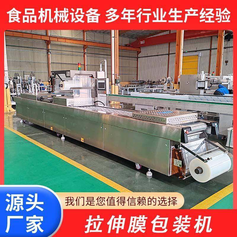 全自动拉伸膜真空包装机干果红薯干连续式真空封口机大型包装机
