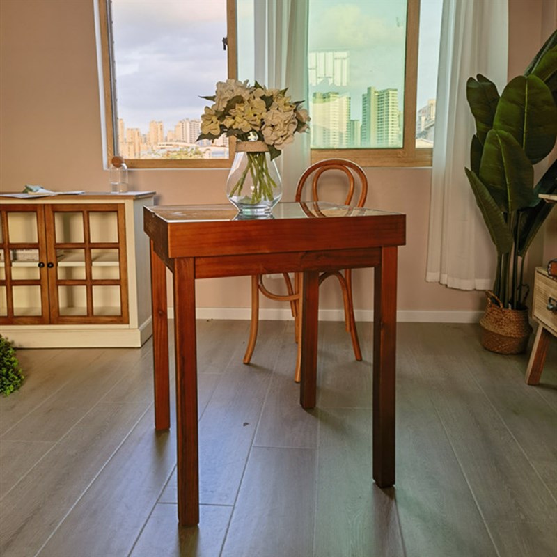 DIY可定制尺寸中古餐桌松木实C木复古方桌咖啡桌甜品店桌子书桌