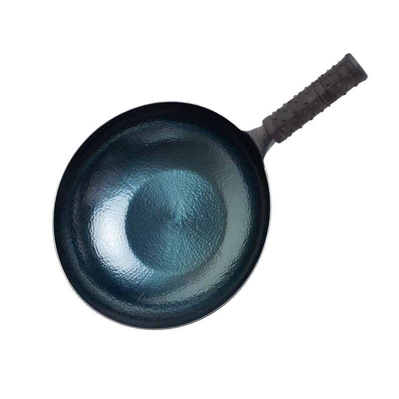 章丘铁锅手工锻打无t涂层家用老式圆底炒菜不粘锅现货