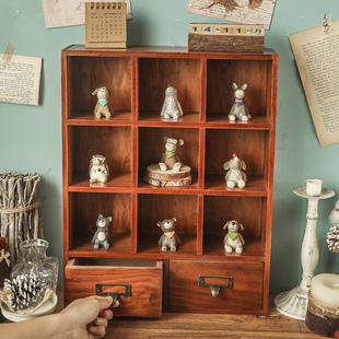 九宫格桌面收纳盒办公室胶带口红整理架香水抽屉式分隔柜子zakka