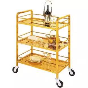 钛金酒水车三层服务车移动餐车服务车移动餐车酒店餐车