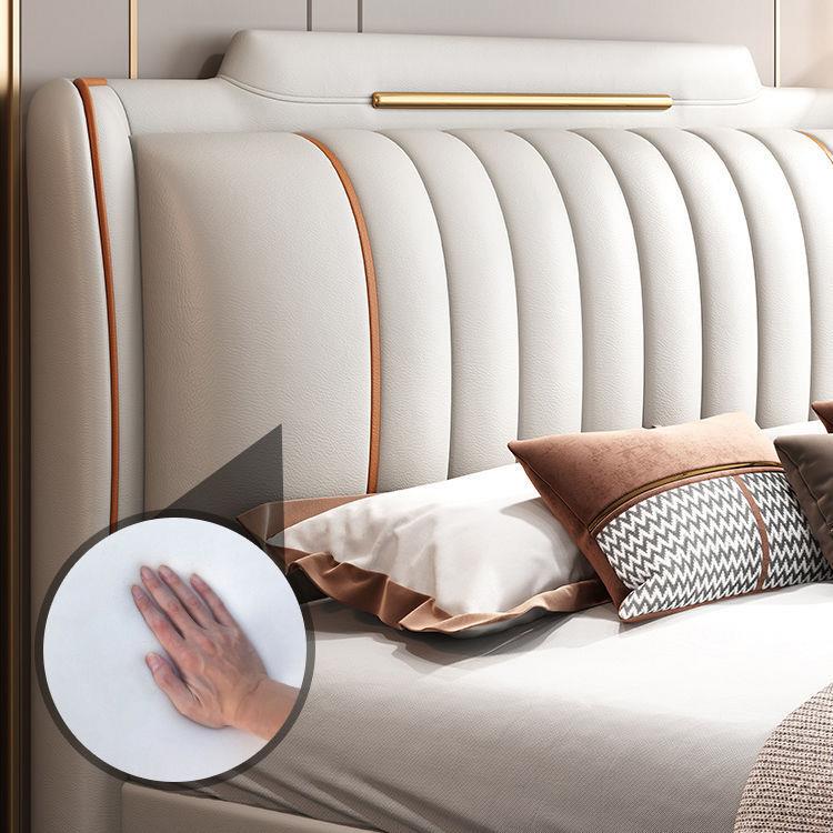 现卧代简约主大1气皮床.5米QUG1.8米主卧双人床婚床床免洗科技布