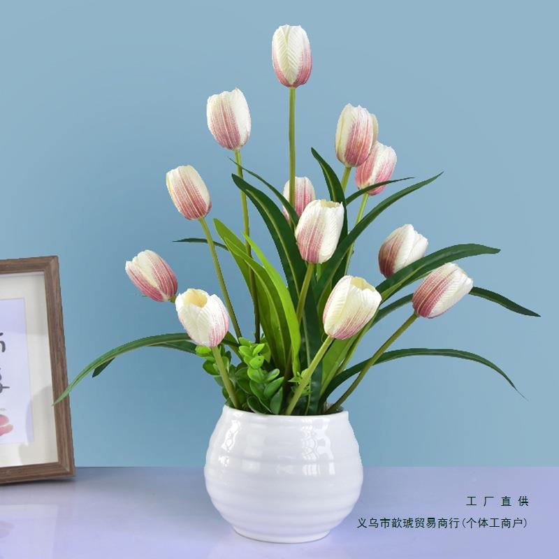 厅摆餐桌装桌摆花郁金F97J7T58客香花盆栽假花样板饰房防真室内花