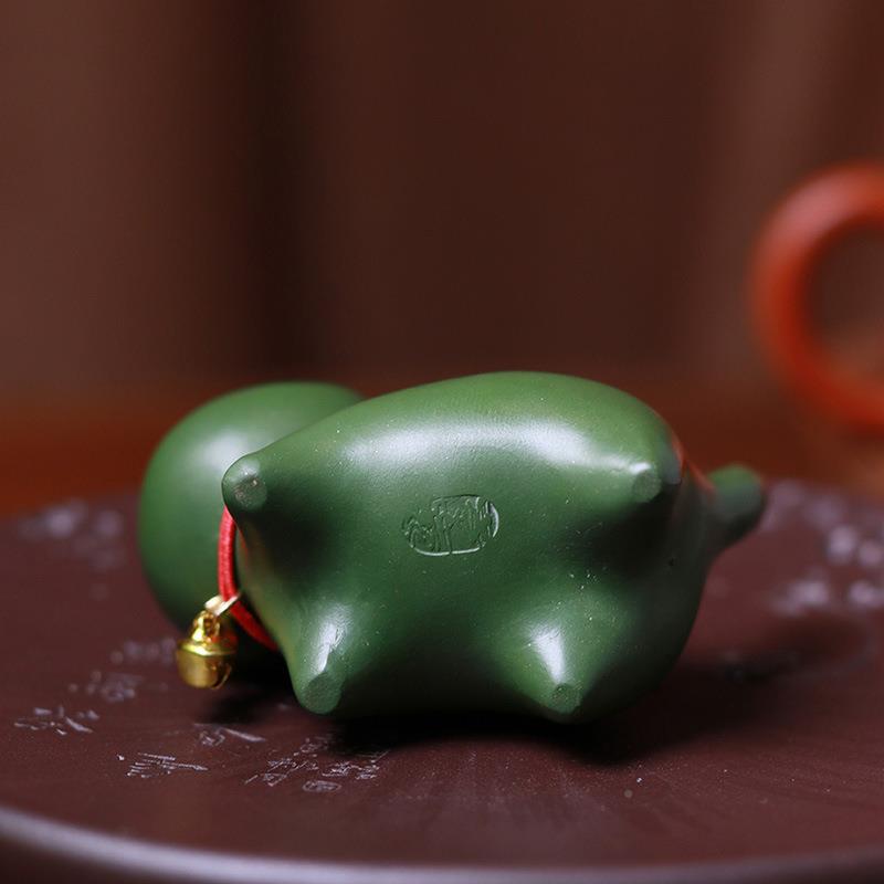 宜兴摆砂WKB茶宠茶桌件小猫咪精品可傲养可爱娇猫茶具配件手把紫