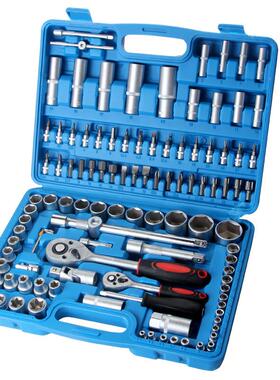 108p销c棘轮扳手套装汽修汽保随车工1IUC具箱8直0件套套筒组套