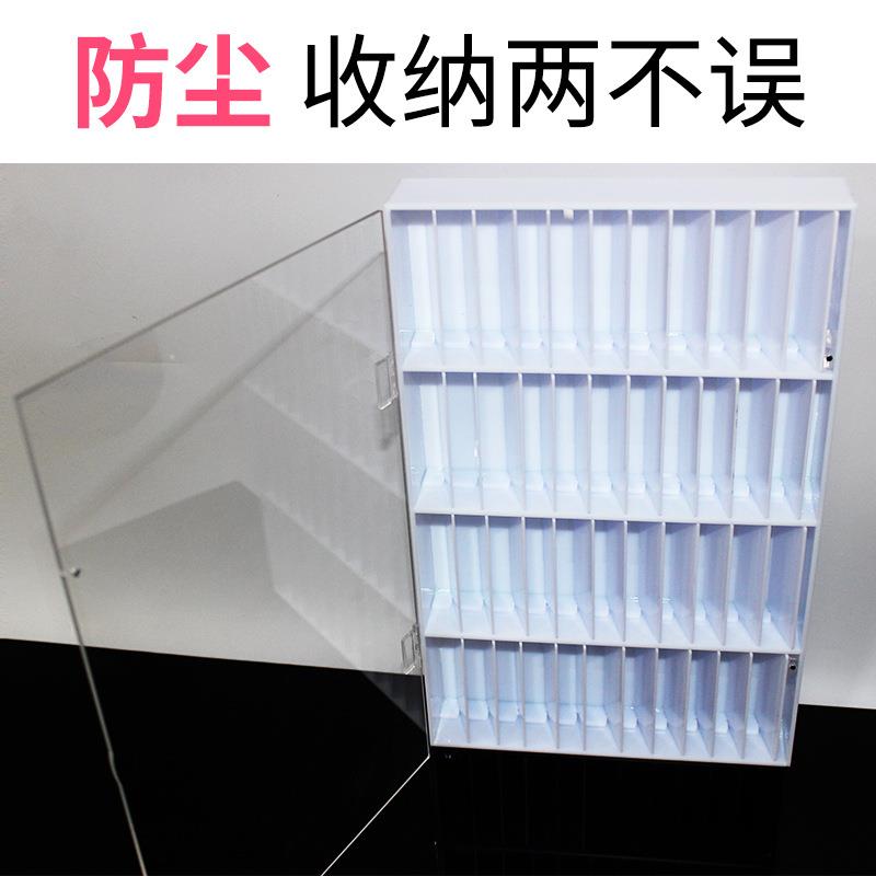 美甲收纳盒亚克力4材质无整盒可调节理4格美甲色展卡甲片示盒