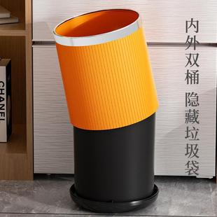 高无颜值现代F77J89TS2025新 垃圾轻客厅家用奢风厨房卧室桶盖个性