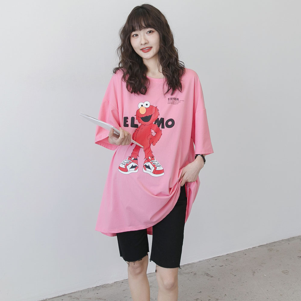 夏季孕妇芝麻街印花宽松T恤