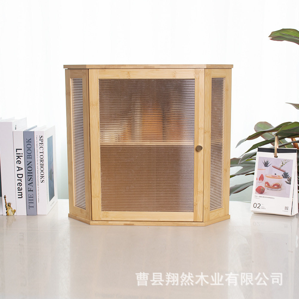 竹木双层防尘角落收纳箱