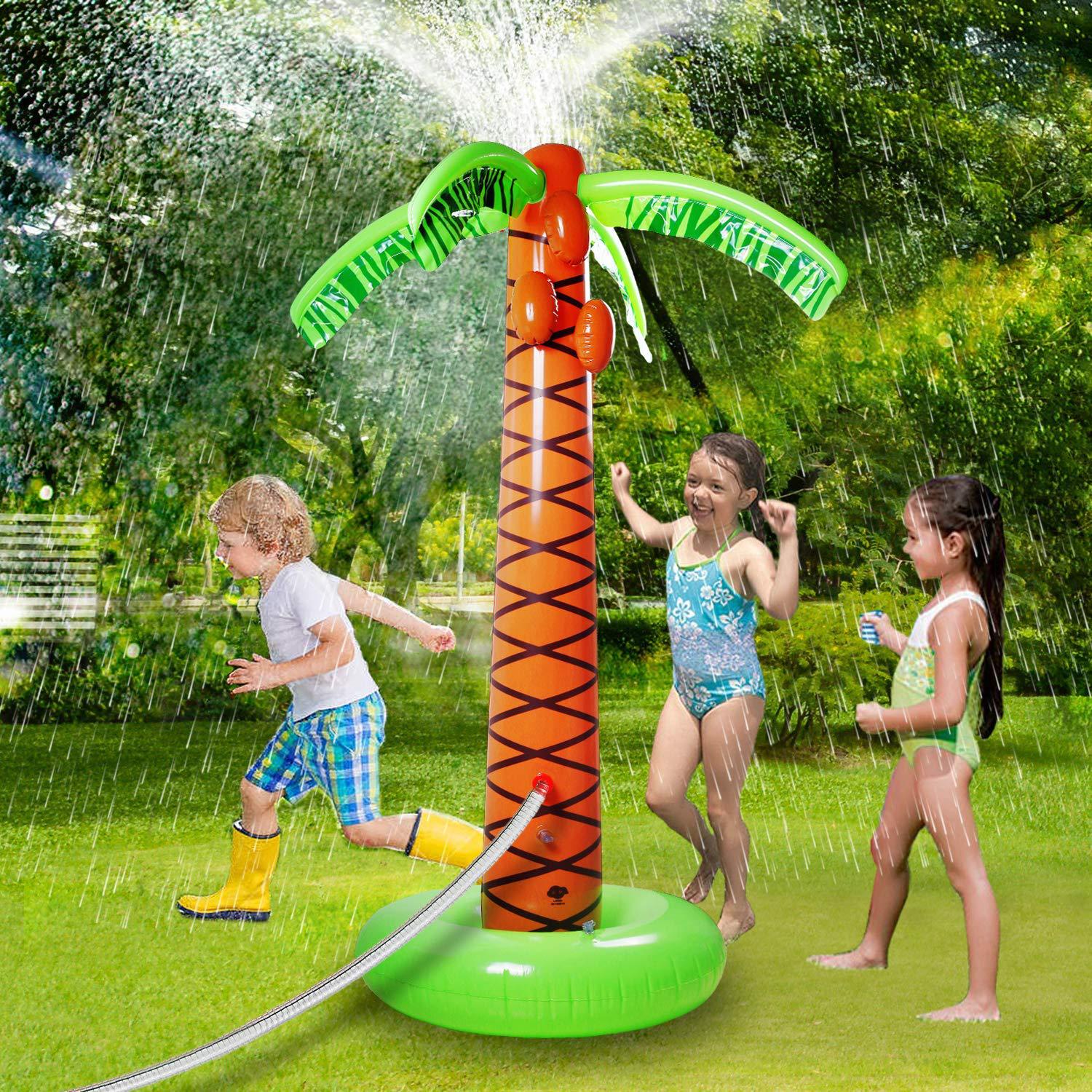 夏季儿童充气喷水椰树户外垫