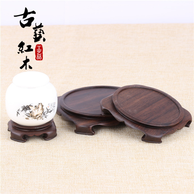 黑檀实木整块木雕刻底座天圆地方花瓶盆景奇石玉器紫砂茶壶底座