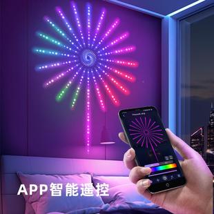 饰氛灯rgb变竞色声控电背景跑马灯v日幻彩烟花BQG灯围带套 节led装