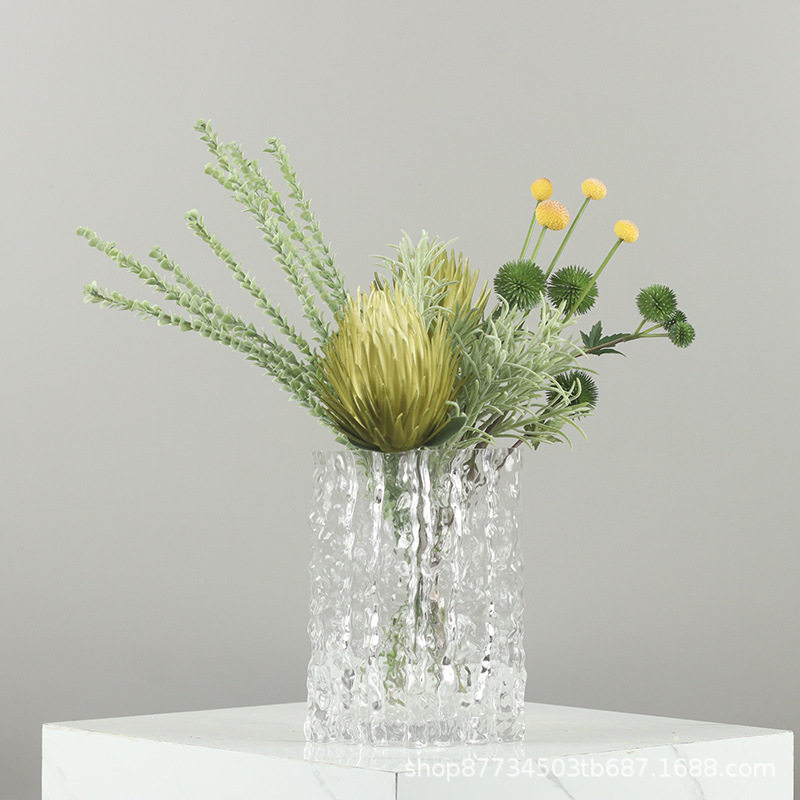 轻奢仿真玻璃插花器花瓶工艺品