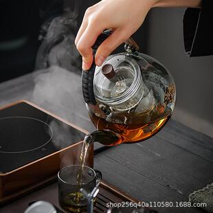 电陶炉白玻璃煮茶泡器烧水壶煮茶老茶蒸煮一体家用茶具专C10用茶