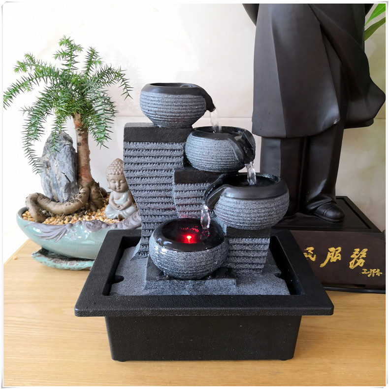 桌面树脂喷泉摆件厂家直销