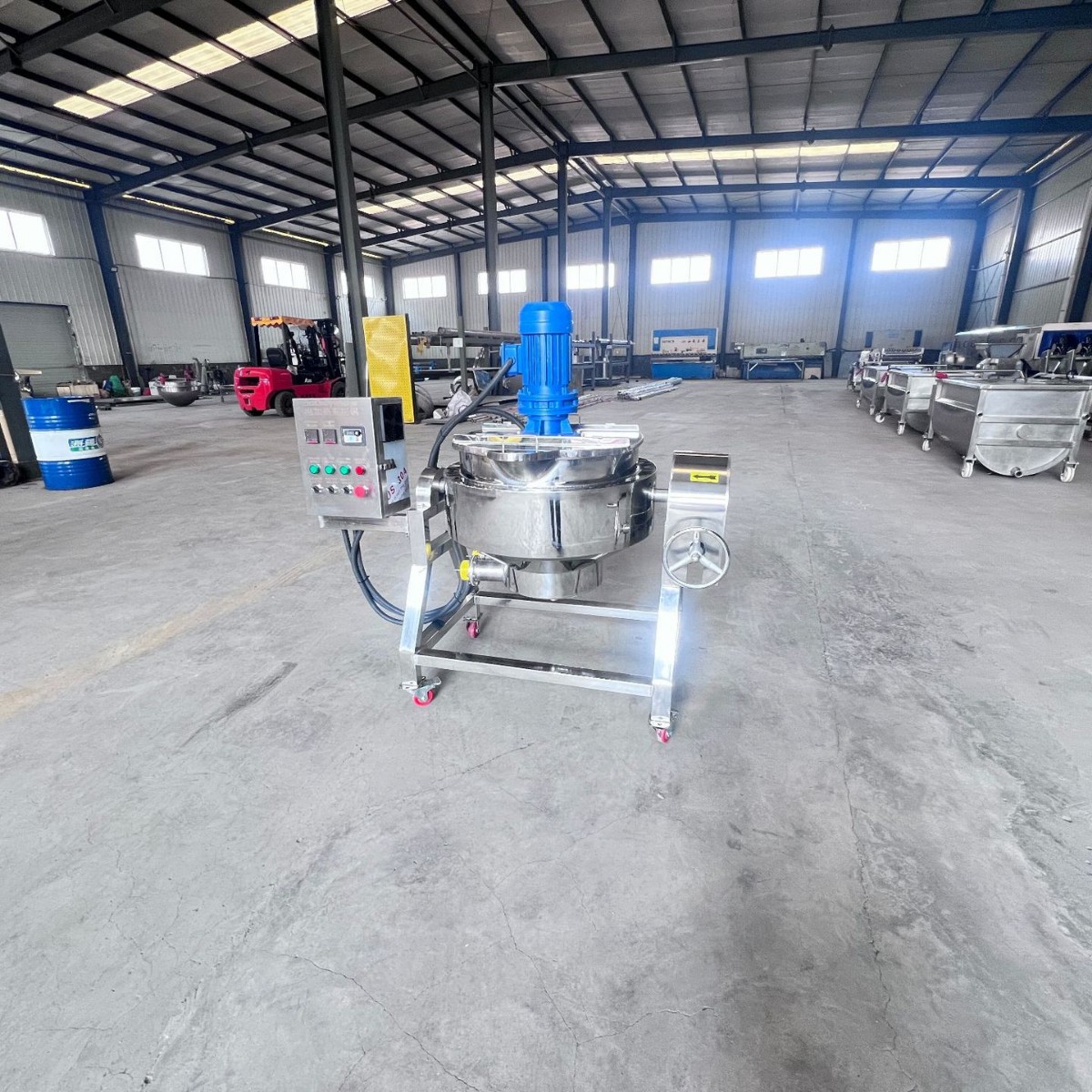 200L电加热搅拌夹层锅 奶豆腐搅拌熬制锅 黑豆蒸煮蒸汽加热锅