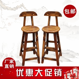 实木吧台椅酒吧椅高脚凳家用小方户外阳台咖啡厅收银台桌椅凳