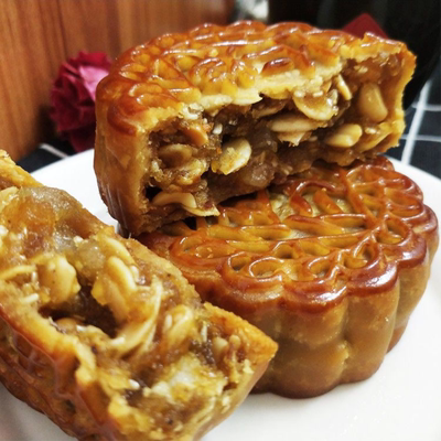 (独立包装)广西玉林月饼五仁叉烧月饼广式中秋月饼蛋黄莲蓉大月饼