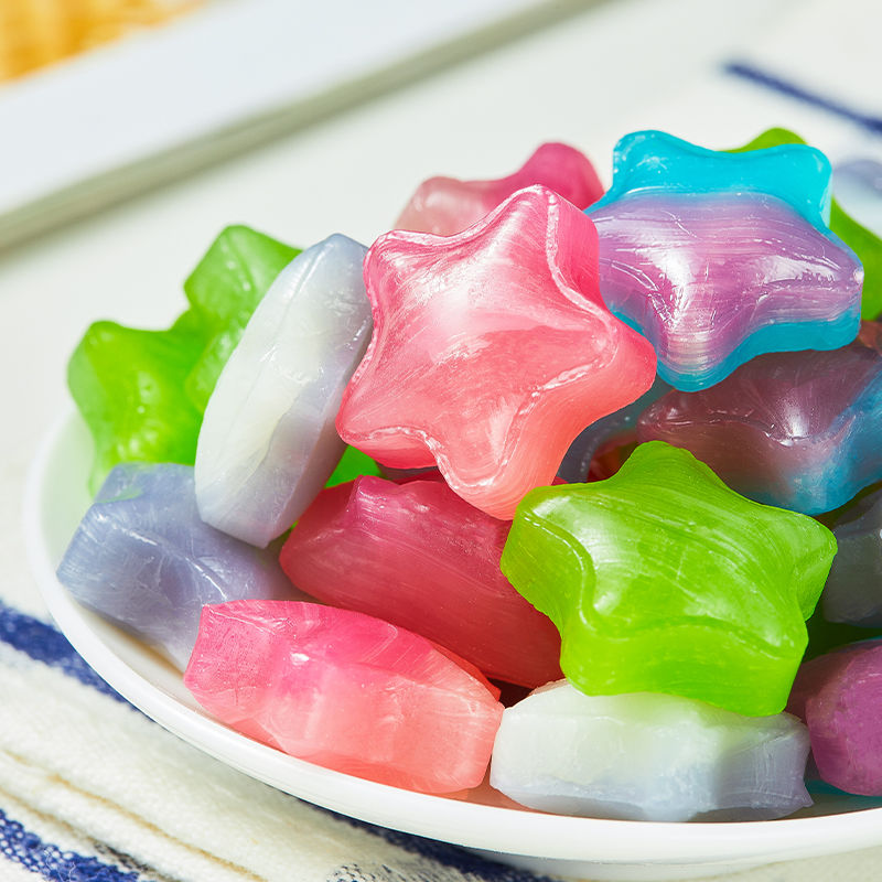 网红高颜值渐变色星星糖喜糖儿童小零食少女心多口味混合装糖果