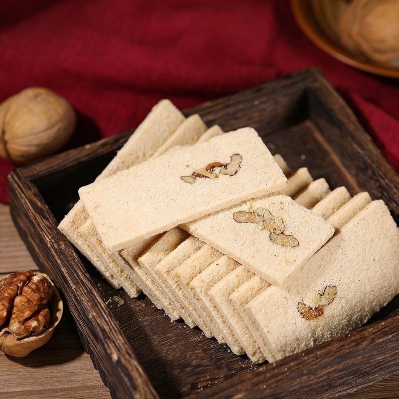 正宗江苏南通特产送人麒麟阁传统老式手工嵌桃麻糕云片糕董糖礼盒