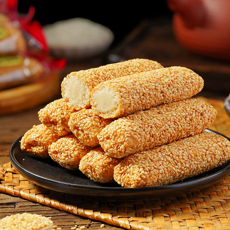 福建特产 芝麻棒 花生酱夹心米饼蛋卷糕点休闲零食饼干批发500g起