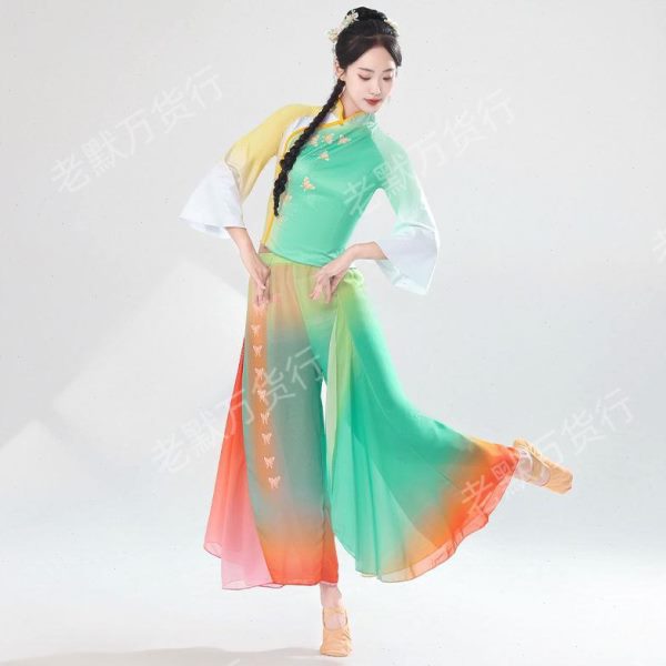 古典舞服希望田野舞蹈新款胶州秧歌古典舞演出服广场舞蹈服装飘逸