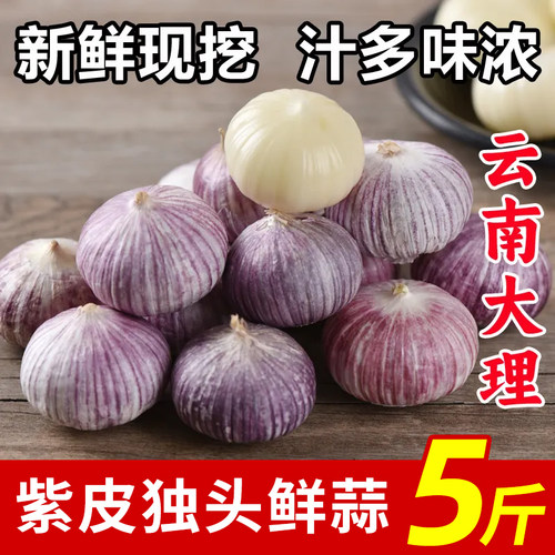 云南紫皮独头蒜力荐5斤包邮