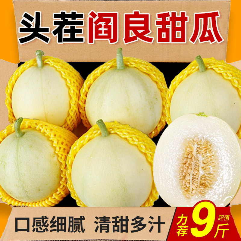 陕西阎良甜瓜9斤新鲜水果当季整箱包邮蜜瓜脆小籽白瓜蜜香瓜羊角