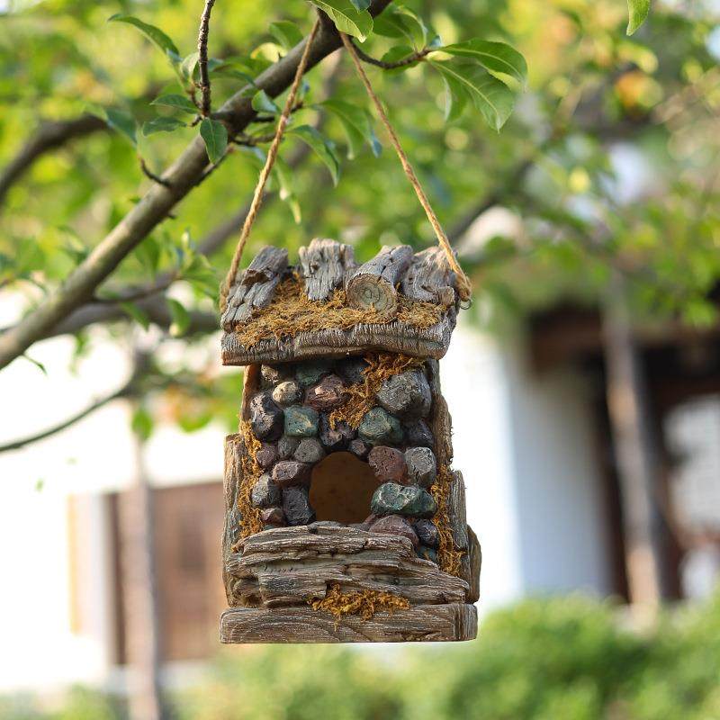 跨境鸟屋庭院花园摆件户外树脂鸟窝悬挂式装饰工艺品,鲜花速递/花卉仿真/绿植园艺,割草机/草坪机,淘宝优惠券,粉丝福利购,淘宝优惠卷