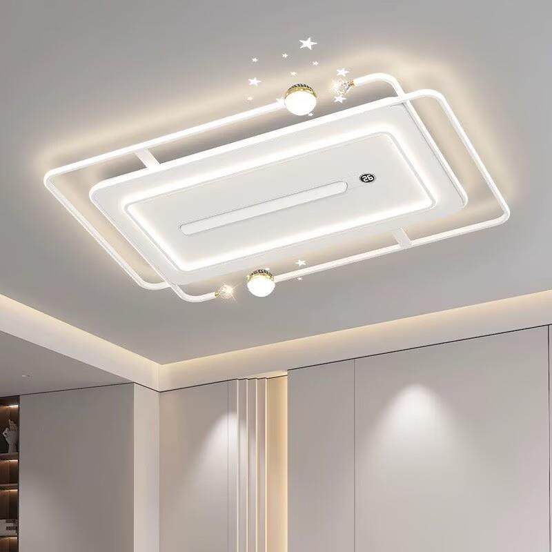 负离子无叶风扇灯吸顶客厅灯数显温度空气净化餐厅卧室房间风扇灯