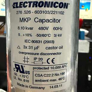 ELECTRONICON 276.526-603103/221102 3*31UF 480V 薄膜电容